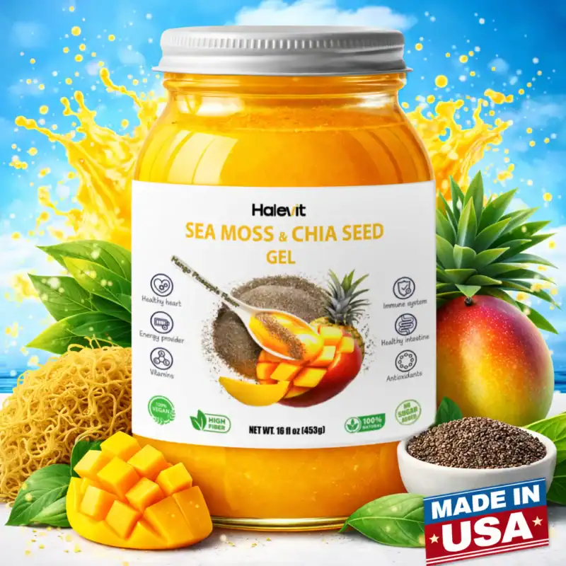 SEA MOSS & CHIA SEED GEL – MANGO-PINEAPPLE | HALEVIT