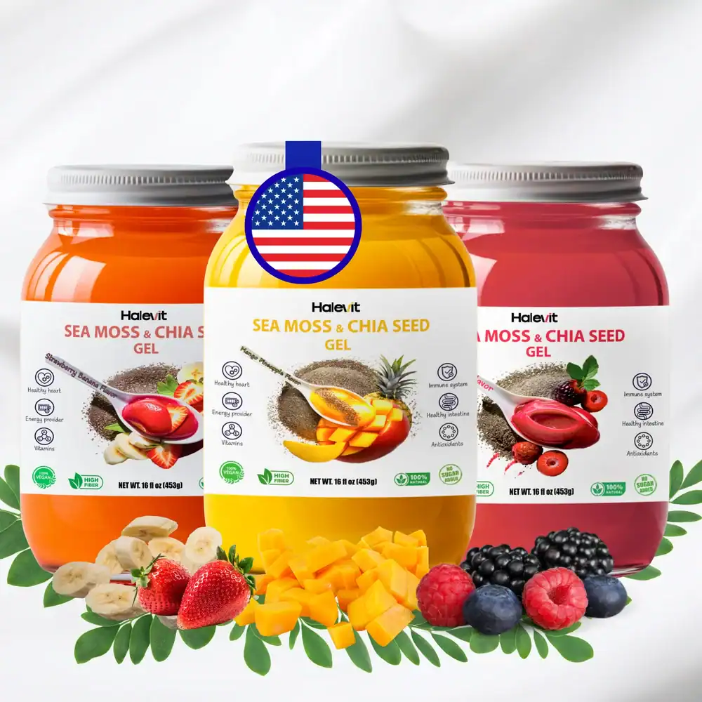 Дизайн без названия (49) Halevit Sea Moss & Chia Gel Trio – 3 Superfood Flavors in One Pack - Image 1